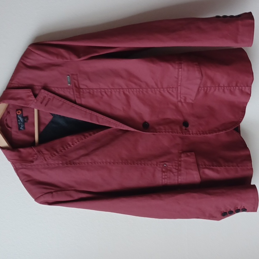 Guess Men's Red Sports Coat Blazer Jacket Clubbing Size Medium